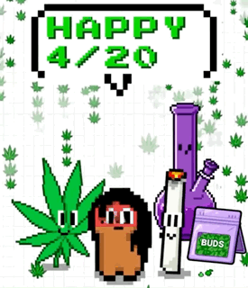 420 Cartoon Character Smoking Cigarette