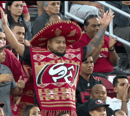 49ers Fan Wearing Poncho GIF