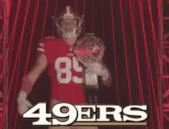 49ers Kittle Showing Trophy GIF