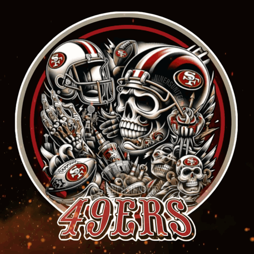 49Ers Logo With Skull In Helmet GIF