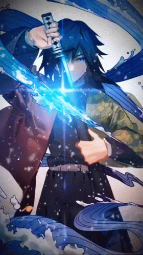 4k Anime Giyuu Tomioka Drawing Sword GIF