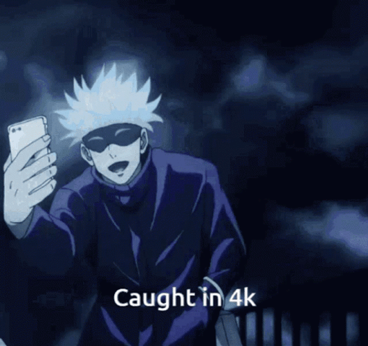 4K Anime Satoru Gojo Taking Video GIF