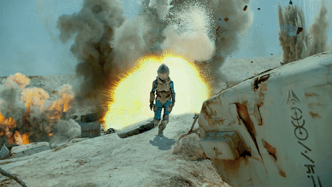 4k Running Explosions GIF