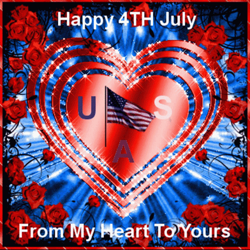 4th of July Heart with U.S. Flag