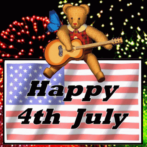 4th Of July With Guitarist Bear GIF