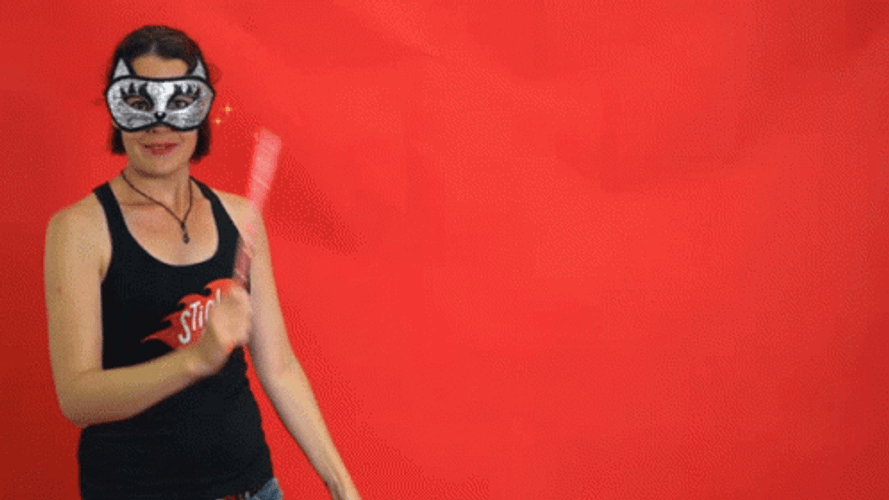 5 Star Review Mask Girl GIF