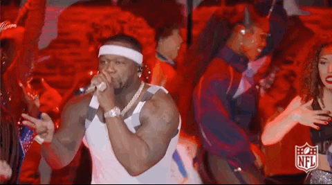 50 Cent In Super Bowl Football GIF
