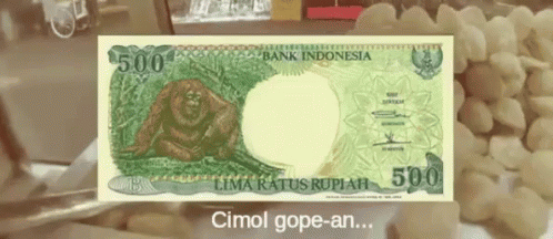 500 Bank Indonesia Lima Ratus Rupiah With A Monkey On It GIF