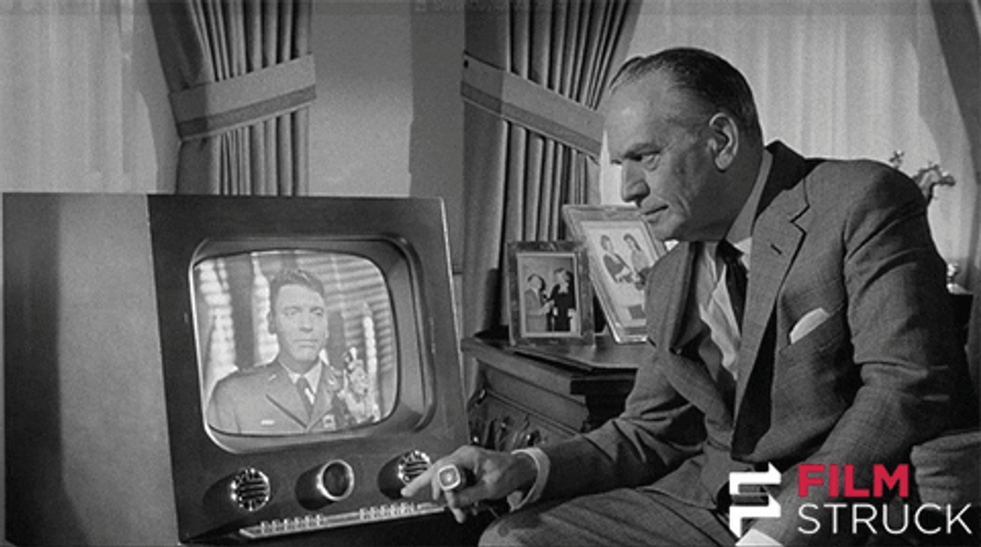 50s Vintage Watching TV GIF.