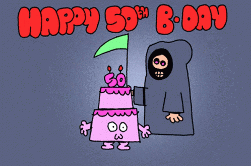 50th Birthday Grim Reaper Waiting GIF