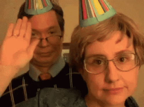 50th Birthday Groovy Couple Celebrating GIF
