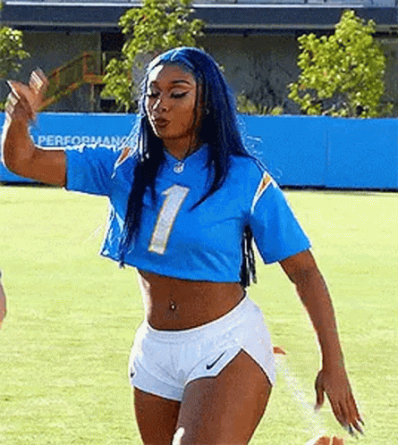 Megan Thee Stallion Blue Jersey GIF