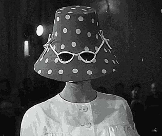 60s Funny Fashion Hat GIF