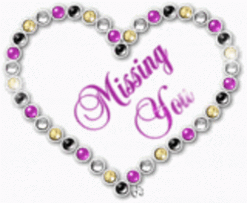Missing You Shinning Beads Heart GIF
