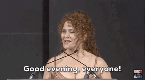Bernadette Peters Good Evening Everyone GIF