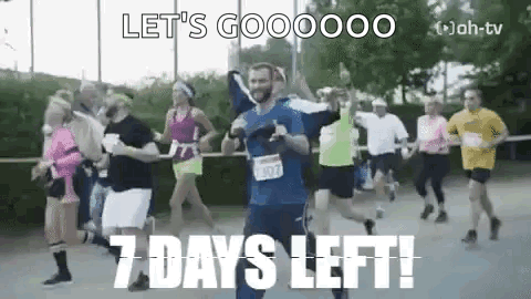 7 Days Left Marathon Runners GIF