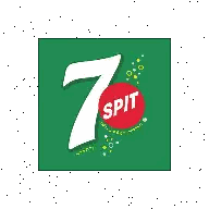 7 Spit Logo on Green Square