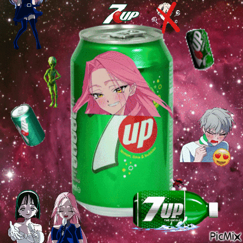 7up Can With Girl