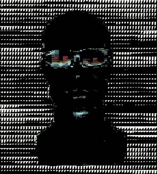 8-bit Black Glitch Man GIF