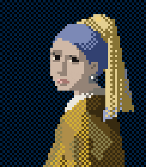 8-bit Girl With A Pearl Earring GIF