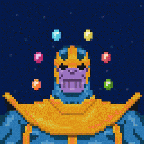 8-bit Marvel Thanos Smirk GIF