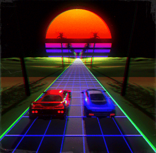 80s Neon Cars GIF