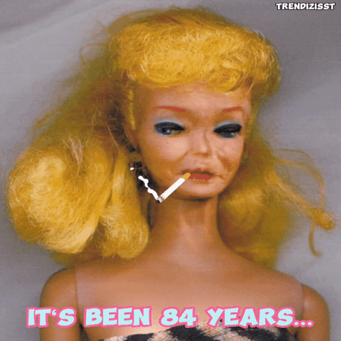 84 Years After Smoking Barbie Doll GIF