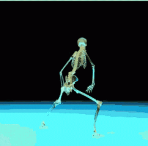 Skeleton Dancing In Pool GIF