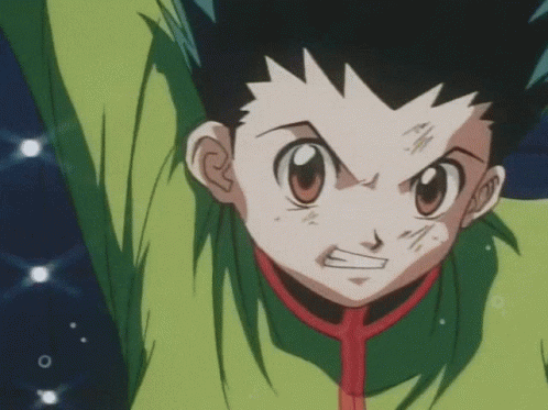 90s Anime Hunter X Hunter Fight Gon Punch GIF