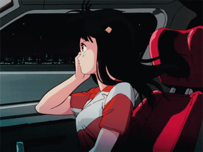 90S Anime Car Roadtrip GIF