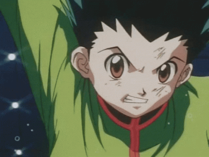 90S Anime Hunter X Hunter Fight Gon Punch GIF