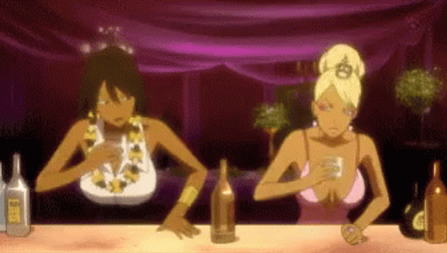 90S Anime Michiko Hatchin Drinking GIF