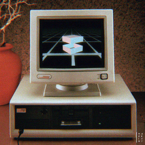 90s Retro Synthwave Computer Setup GIF