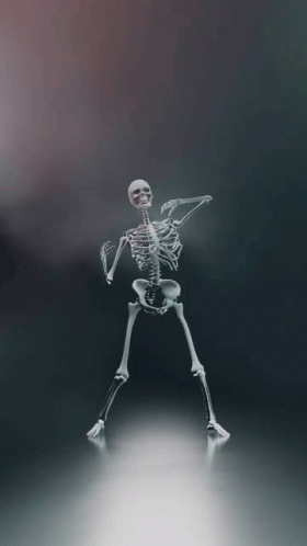 Skeleton Dancing In Shadowy Light GIF
