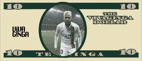 A 10 Dollar Bill With A Picture Of A Man And The Words The Vivaginga Dollar GIF