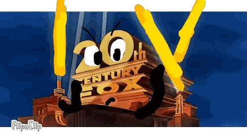 a 20th century fox logo with a cartoon character