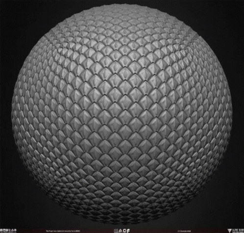 A 3D Model Of A Ball That Looks Like A Dragon Scales GIF