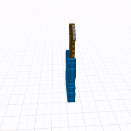 A 3D Model Of A Blue And White Guitar With A Brown Neck GIF