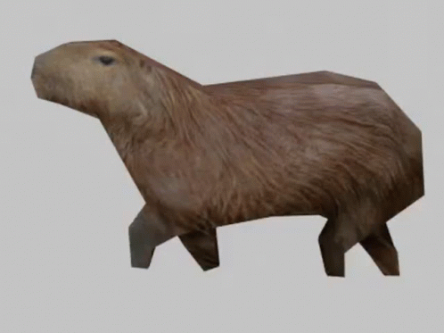 A 3D Model Of A Capybara Standing On A Gray Background GIF