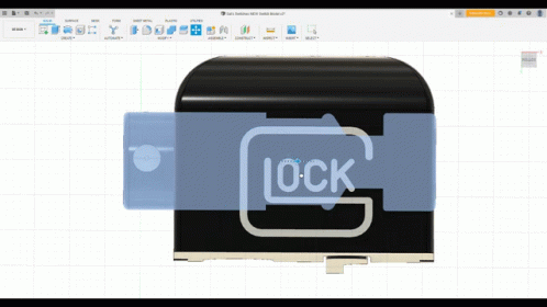 A 3D Model Of A Glock Logo Is Displayed On A Computer Screen GIF