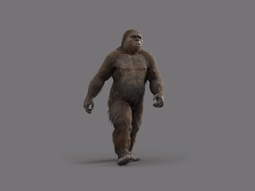 A 3D Model Of A Gorilla With A Gray Background GIF