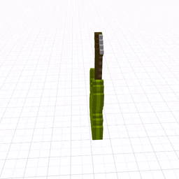 A 3D Model Of A Green And White Guitar With A Brown Neck GIF