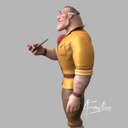 A 3D Model Of A Man With The Name Emilius On It GIF