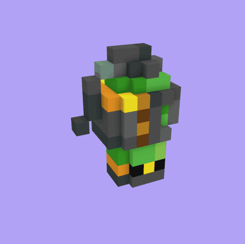 A 3D Model Of A Minecraft Character With Green And Black GIF