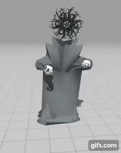 A 3D Model Of A Person With A Flower On Their Head GIF
