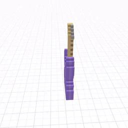 A 3D Model Of A Purple Electric Guitar With A Wooden Neck GIF