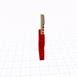 A 3D Model Of A Red And White Electric Guitar On A White Background GIF