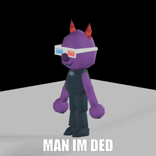 A 3D Model Of A Robot With The Words Man Im Ded Written On The Bottom GIF