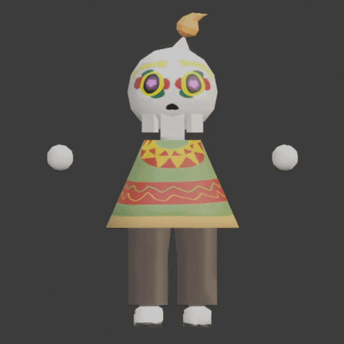 A 3D Model Of A Skeleton With A Colorful Sweater And Pants GIF