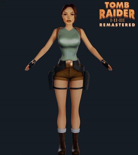 A 3D Model Of Lara Croft From The Tomb Raider Video Game GIF